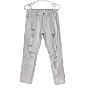 Kancan Distressed Destroyed White Denim Jeans